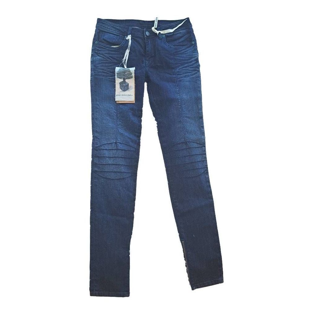 Green Denim Initiative Women's Mid Rise Dark Wash Organic Skinny Jeans 30 NWT